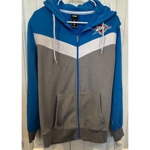 UNk NBA Oklahoma City Thunder Hoodie Small Blue Gray Full Zip Colorblock